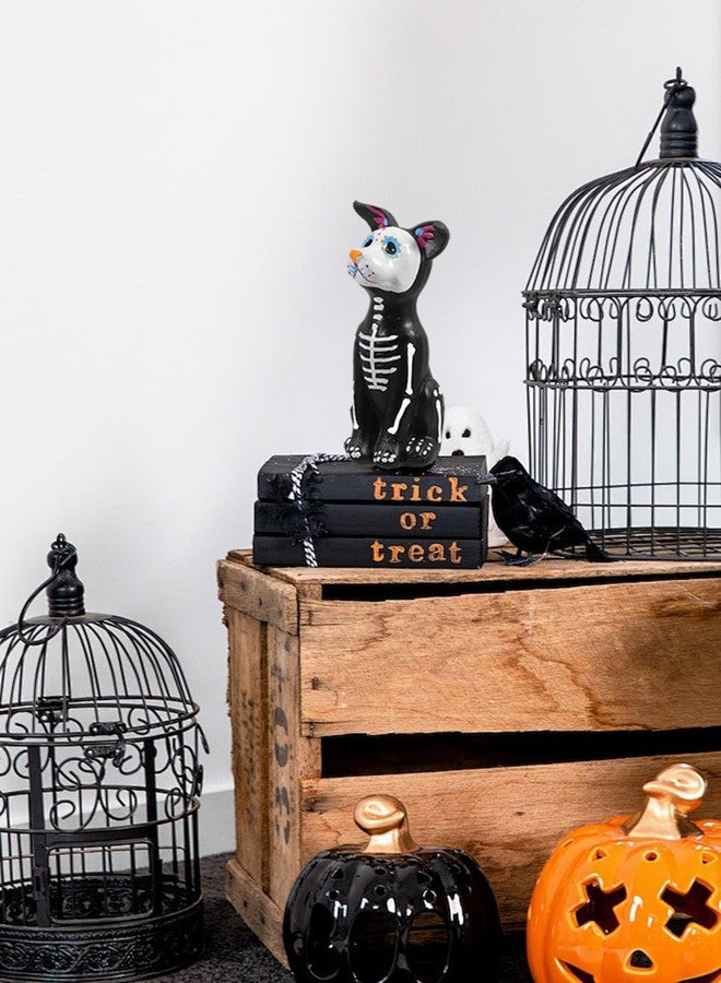 HEBYJO Day of The Dead Dog Figurine, Halloween Sugar Skulls Animal Statue Resin Skeleton Sculpture, Ofrenda Decorations for Altar Dog - Image 5